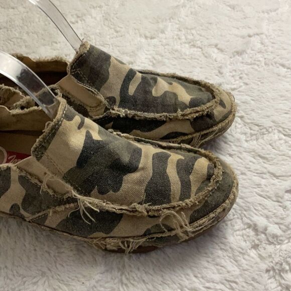Tony Lama Canvas 3R Casual Slip On Shoes Mens Size 7 D Camo Distressed Edge - Picture 2 of 9